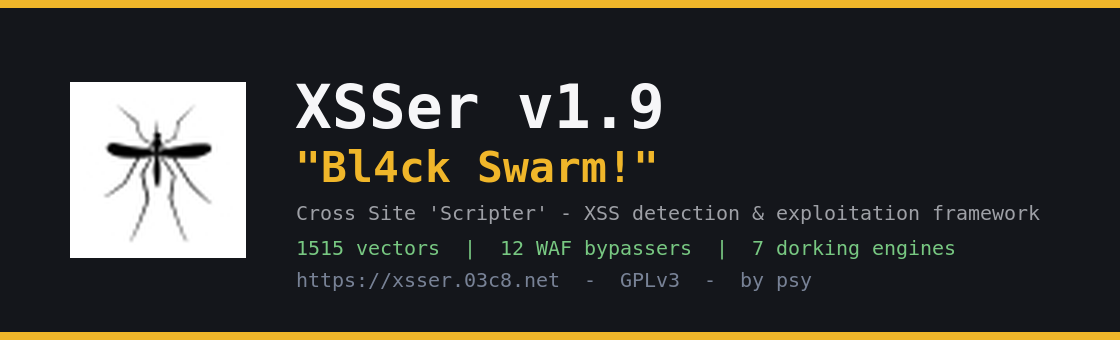 XSSer v1.9 - Bl4ck Swarm! XSSer